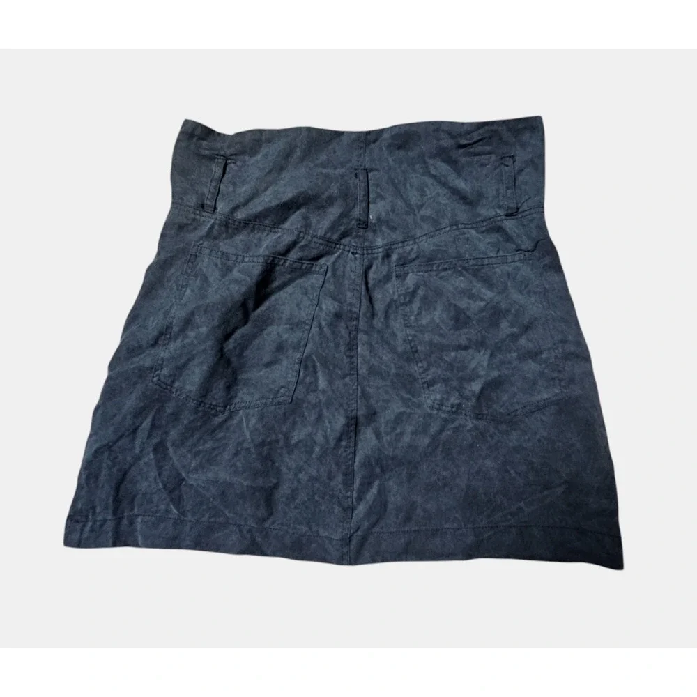 Reformation Paperbag Mini Skirt Slash‎ Pockets Pleated Womens 4 Black Tencel
